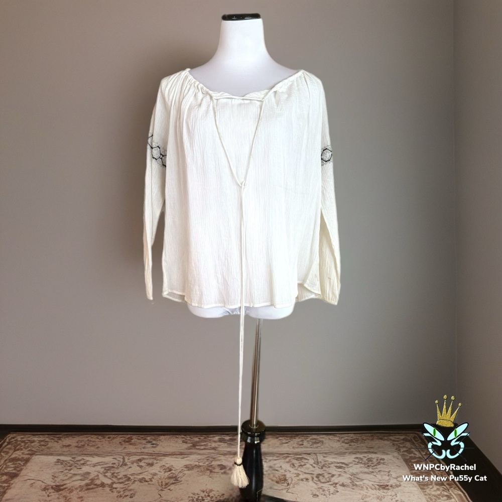Monash Embroidered Peasant Top, S/M